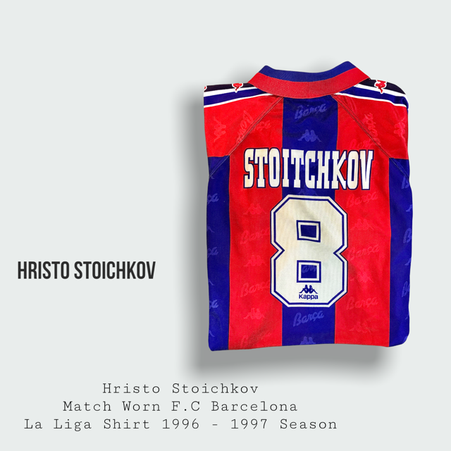 Hristo Stoichkov FC Barcelona Match shirt, La Liga 1994 - CharityStars
