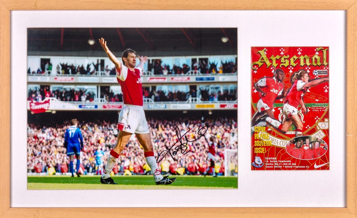 Tony Adams Hand Signed Framed ( That Goal ) Large Picture & Programme Display