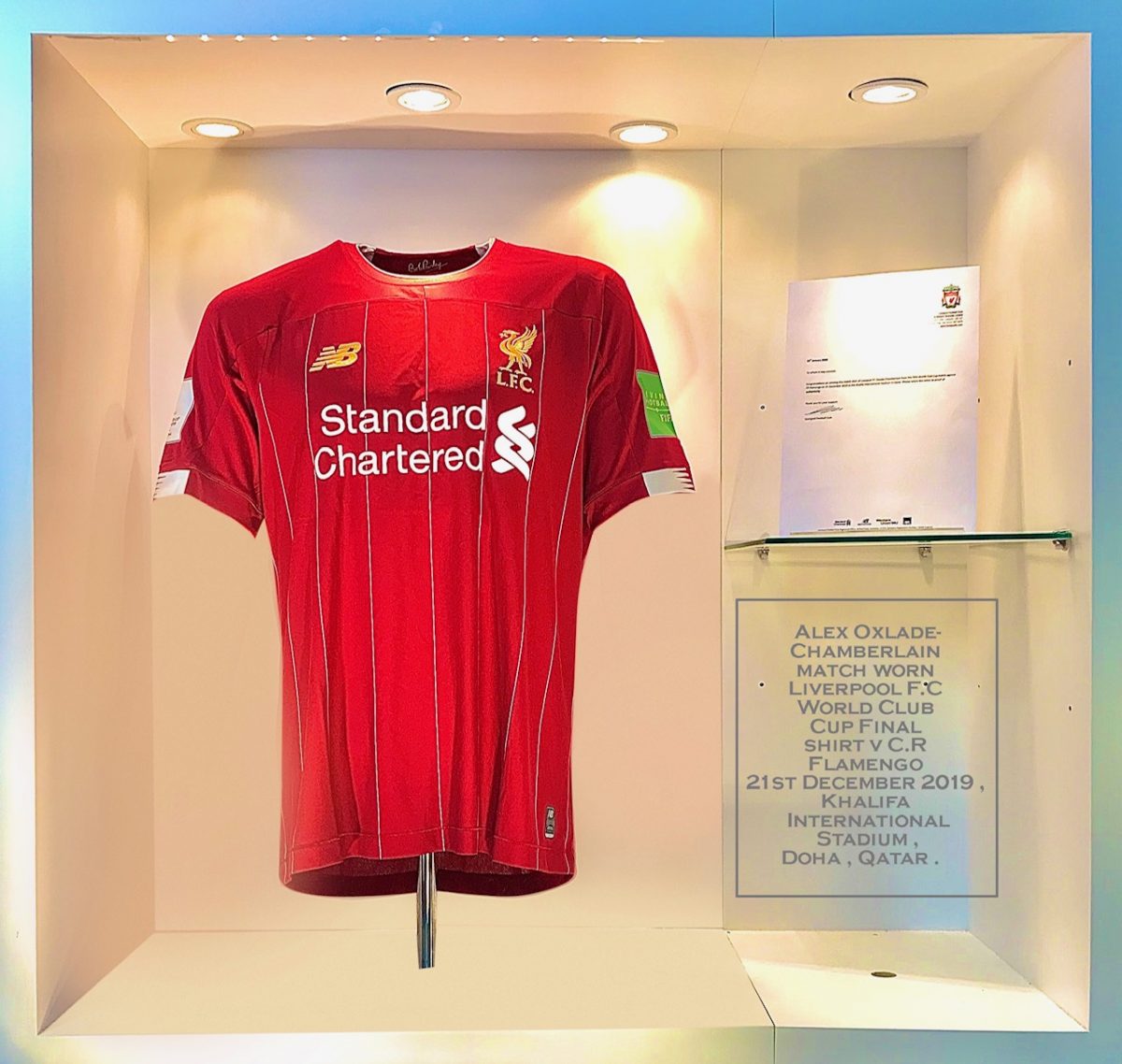 Alex Oxlade-Chamberlain Match Worn FIFA Club World Cup Final Liverpool Shirt 2019