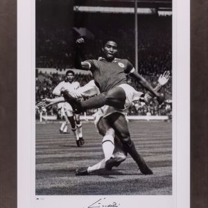 Eusebio Hand Signed Large Framed Mounted Benfica Poster