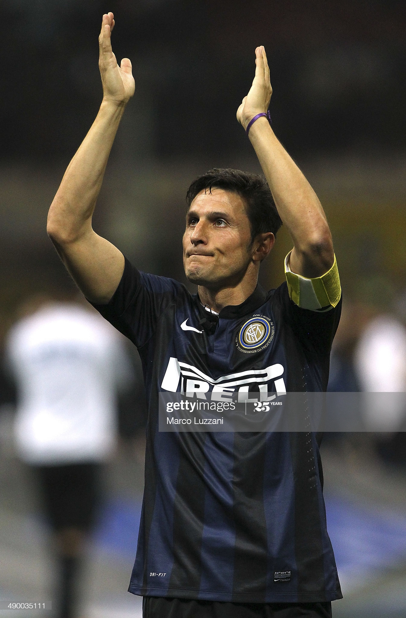 2013-14 Javier Zanetti Match-Used Inter Milan Jersey - MEARS Authentic on  Goldin Auctions