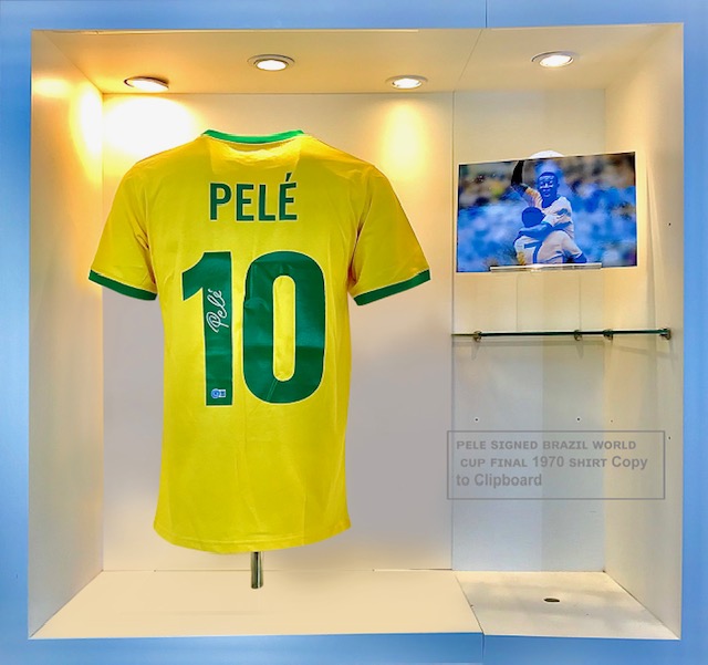 Pele Signed Brazil World Cup Final 1970 Shirt - Golden Soccer Signings