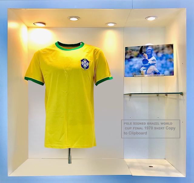 Pele Signed Brazil World Cup Final 1970 Shirt - Golden Soccer Signings