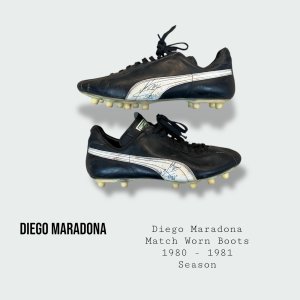 Diego Maradona Match Worn & Signed Argentina / Boca Juniors Football Boots 1980 - 1981