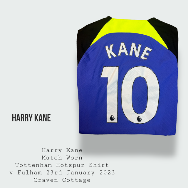 Harry Kane Match Worn Tottenham Shirt 2022 - 2023 Season - Golden