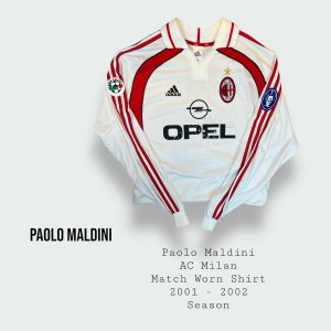 Paolo Maldini Match Worn A.C Milan Shirt 2001 - 2002 Season