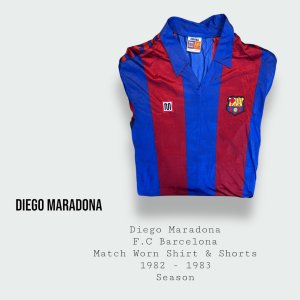 Diego Maradona Match Worn F.C Barcelona Shirt & Shorts 1982 - 1983 Season