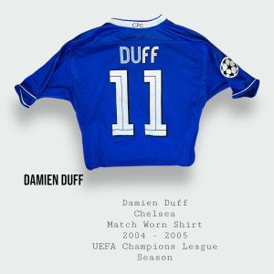 Damien Duff Match Worn Chelsea UEFA Champions League Shirt 2004 - 2005 Season