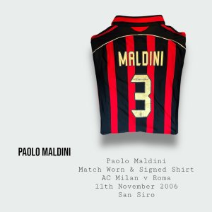 Paolo Maldini Match Worn & Signed A.C Milan Shirt 2006 - 2007 Season
