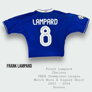 Frank Lampard Match Worn & Signed Chelsea UEFA Champions League Shirt 2003 - 2004 Season
