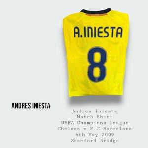 Andres Iniesta F.C Barcelona UEFA Champions League Match Shirt 2008 - 2009 Season