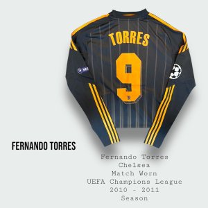 Fernando Torres Match Worn Chelsea UEFA Champions League Shirt 2010 - 2011 Season