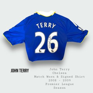 John Terry Match Worn & Signed Chelsea Premier League Shirt 2008 - 2009 Season