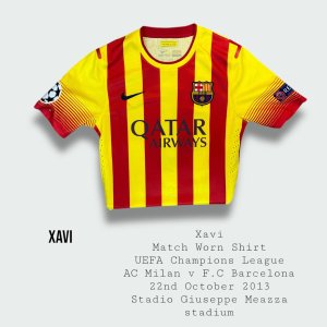 Xavi Match Worn F.C Barcelona UEFA Champions League Shirt 2013 - 2014 Season
