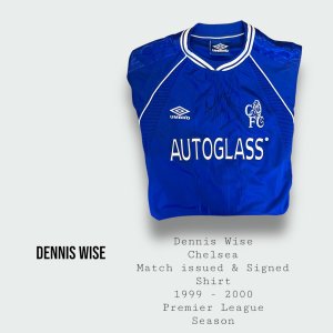 Dennis Wise Match Issued & Signed Chelsea Premier League Shirt 1999 - 2000 Season