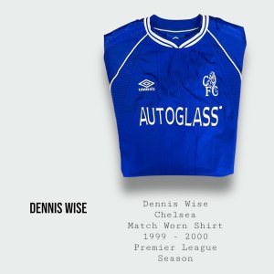 Dennis Wise Match Worn Chelsea Premier League Shirt 1999 - 2000 Season
