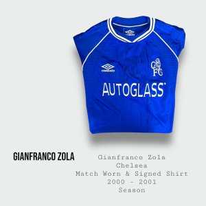 Gianfranco Zola Match Worn & Signed Chelsea Premier League Shirt 2000 - 2001 Season