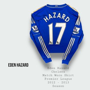 Eden Hazard Match Worn Chelsea Premier League Shirt 2012 - 2013 Season