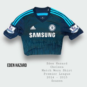 Eden Hazard Match Worn Chelsea Premier League Shirt 2014 - 2015 Season