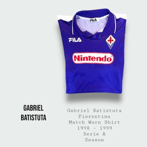 Gabriel Batistuta Match Worn Fiorentina Shirt 1998 - 1999 Season