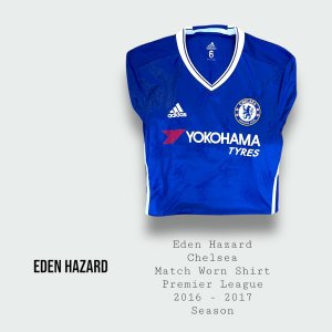 Eden Hazard Match Worn Chelsea Premier League Shirt 2016 - 2017 Season