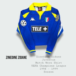 Zinedine Zidane Match Worn Juventus UEFA Champions League Shirt 1998 - 1999 Season