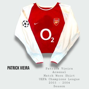 Patrick Vieira Match Worn Arsenal UEFA Champions League Shirt 2003 - 2004 Season