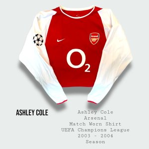 Ashley Cole Match Worn Arsenal UEFA Champions League Shirt 2003 - 2004 Season