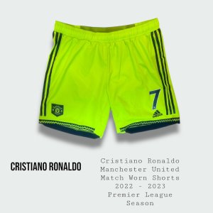 Cristiano Ronaldo Match Worn Manchester United Premier League Shorts 2022 - 2023 Season