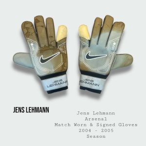 Jens Lehmann Match Worn & Signed Arsenal Goalkeeper Gloves 2004 - 2005 Season