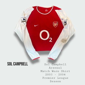 Sol Campbell Match Worn Arsenal Premier League Shirt 2003 - 2004 Season