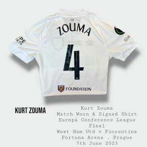 Kurt Zouma Match Worn & Signed West Ham United Europa Conference League Final Shirt 2023