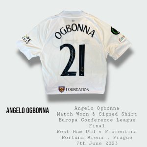 Angelo Ogbonna Match Worn & Signed West Ham United Europa Conference League Final Shirt 2023