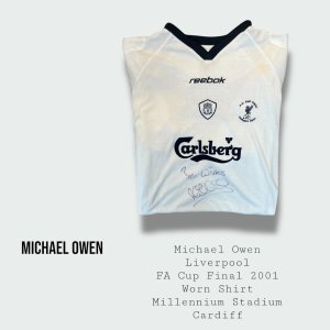 Michael Owen Match / Training Worn & Signed FA Cup Final Shirt 2001