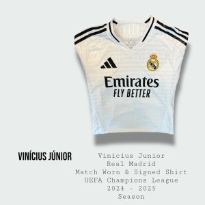 Vinícius Júnior Match Worn & Signed Real Madrid Shirt 2024 - 2025 Season
