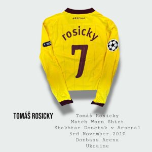 Tomáš Rosický Match Worn Arsenal UEFA Champions League Shirt 2010 - 2011 Season