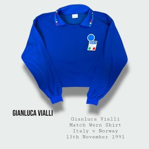 Gianluca Vialli Match Worn Italy Shirt 1991