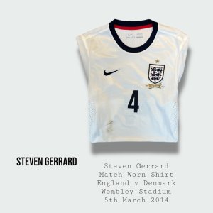 Steven Gerrard Match Worn England Shirt 2014