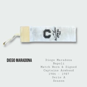 Diego Maradona Match Worn & Signed Captains Armband Napoli 1986 - 1987 Season