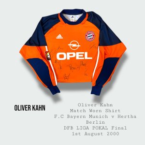 Oliver Kahn Match Worn & Signed F.C Bayern Munich Final Shirt 2000 - 2001 Season