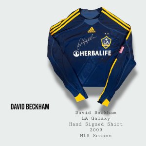 David Beckham Hand Signed LA Galaxy MLS Home Shirt - 2009