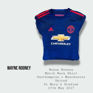 Wayne Rooney Match Worn Manchester United Premier League Shirt 2016 - 2017 Season