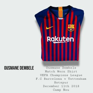 Ousmane Dembele Match Worn F.C Barcelona UEFA Champions League Shirt