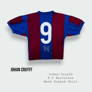 Johan Cruyff Hand Signed F.C Barcelona Shirt