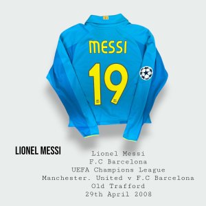 Lionel Messi Match Issued & Prepared UEFA Champions League F.C Barcelona Shirt 2007 - 2008 Season