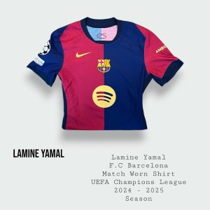 Lamine Yamal Match Worn F.C Barcelona UEFA Champions League Shirt 2024 - 2025 Season