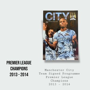 Manchester City Team Signed Premier League Champions Programme 2013 - 2014 Season