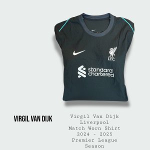 Virgil Van Dijk Match Worn Liverpool Premier League Champions Shirt 2024 - 2025 Season