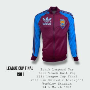 Frank Lampard Match Worn 1981 West Ham United League Cup Final Track Suit Top