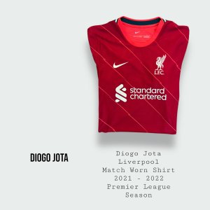 Diogo Jota Match Worn Liverpool Premier League Shirt 2021 - 2022 Season
